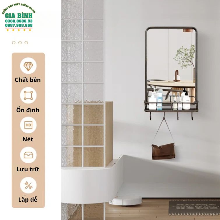 Gương trang điểm dùng để trang trí trong nhà mã TĐ03