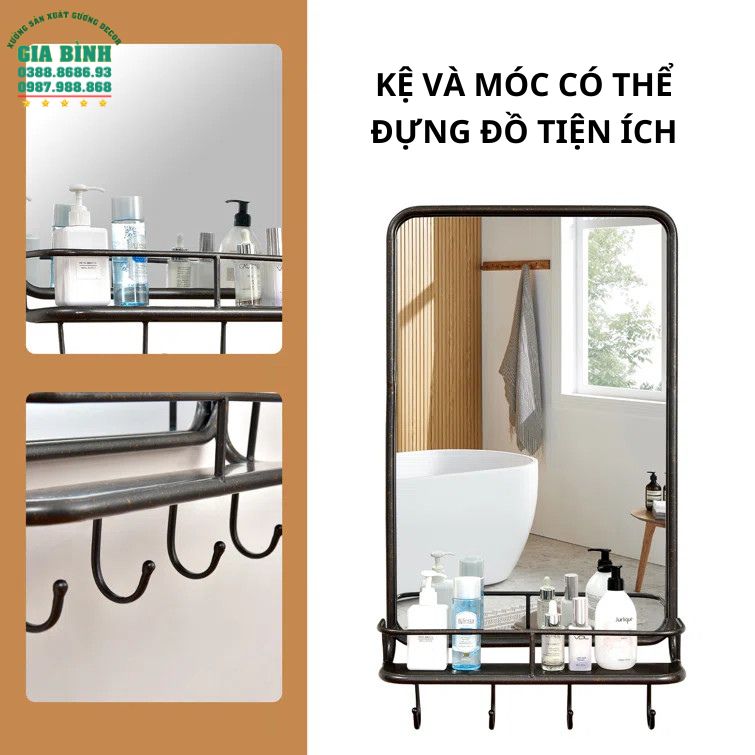 Gương trang điểm dùng để trang trí trong nhà mã TĐ03