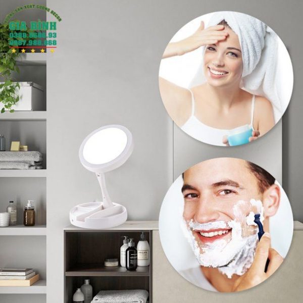 Gương để bàn có kèm khay đựng đồ mã DB08