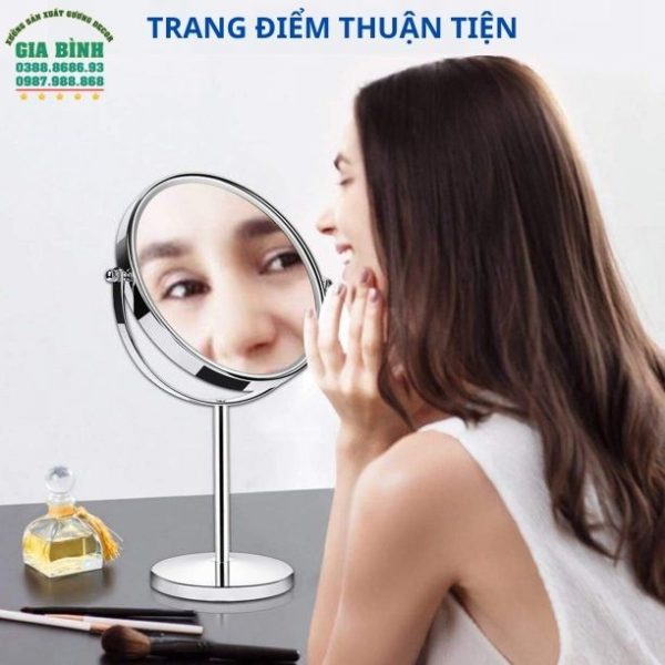 Gương để bàn hình tròn có chân đế mã DB07