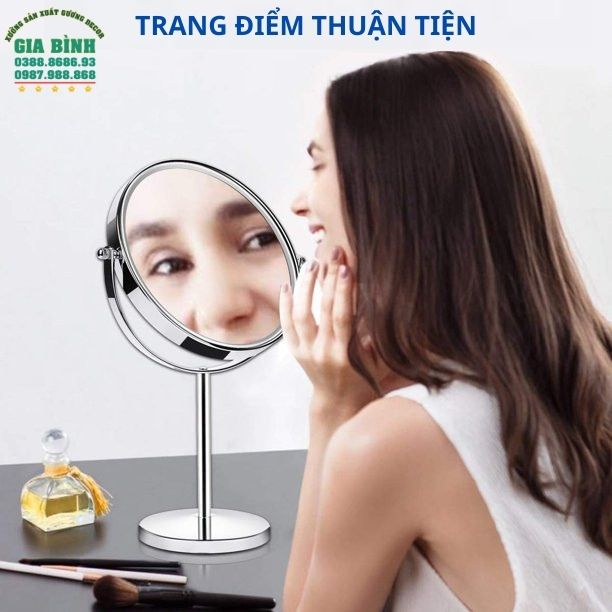 Gương để bàn hình tròn có chân đế mã DB07