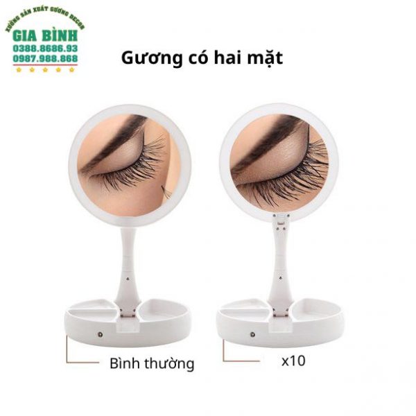 Gương để bàn có kèm khay đựng đồ mã DB08