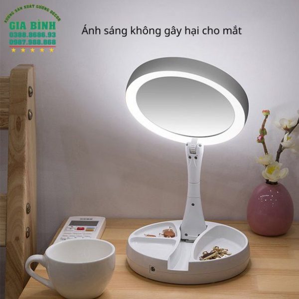 Gương để bàn có kèm khay đựng đồ mã DB08