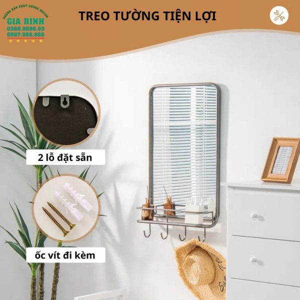 Gương trang điểm dùng để trang trí trong nhà mã TĐ03