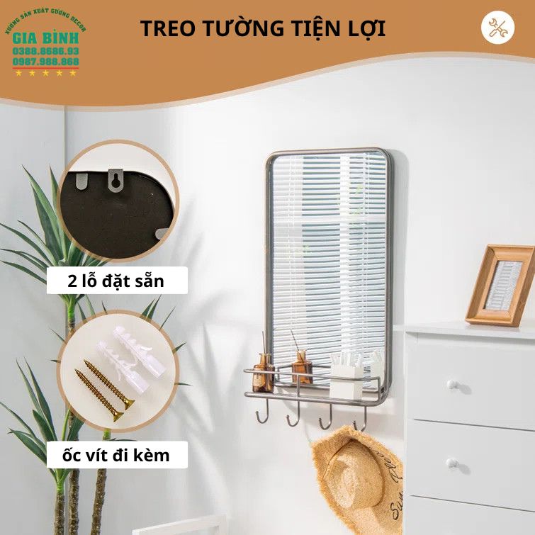Gương trang điểm dùng để trang trí trong nhà mã TĐ03