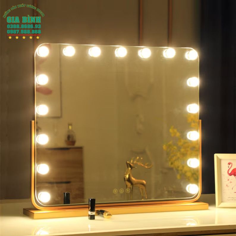 Gương trang điểm có chân đế và đèn Led mã TĐ14