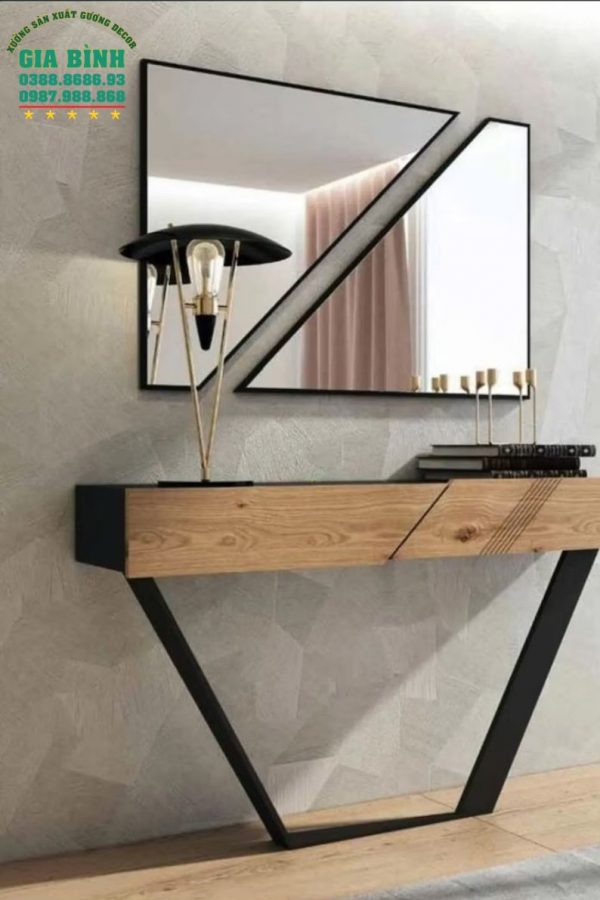 Gương dán tường gồm hai mảnh kính ghép lại độc đáo mã DT01