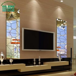 Gương dán tường 3D Acrylic họa tiết hình học đồ họa mã DT03