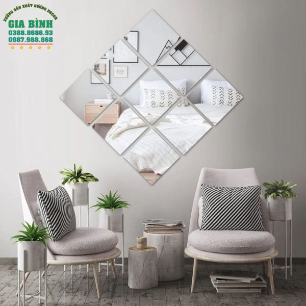 Gương dán tường thiết kế hình vuông đơn giản mã DT09