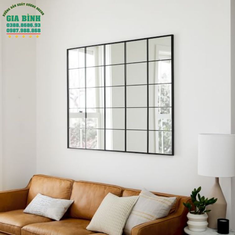 Gương dán tường hình vuông có khung viền đen mã DT10