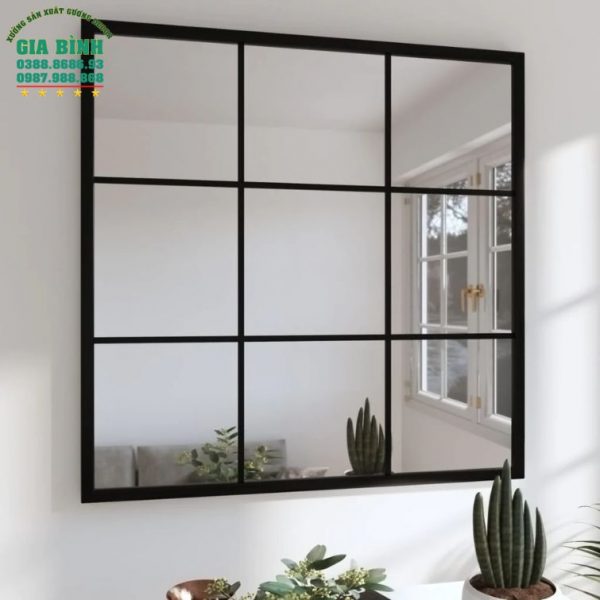 Gương dán tường hình vuông có khung viền đen mã DT10
