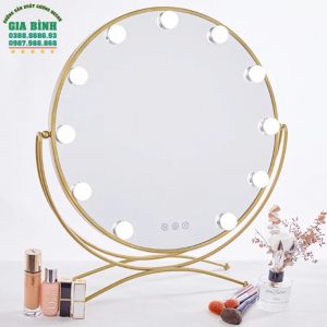 Gương trang điểm kim loại Led có đế đứng mã TĐ08