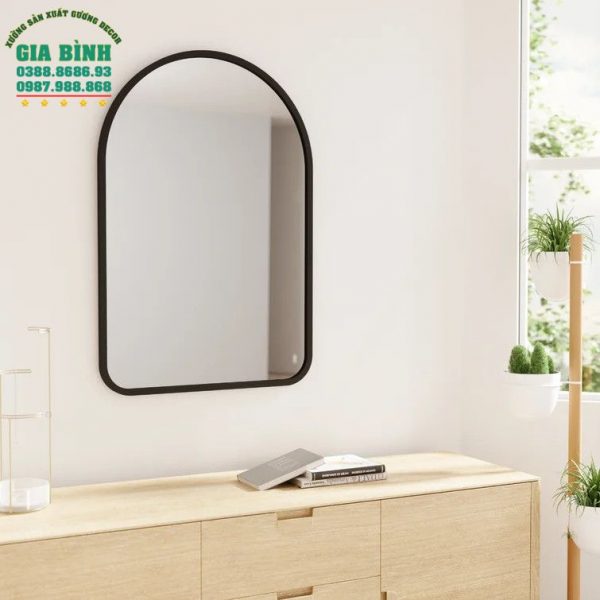 Gương trang điểm hình vòm khung kim loại mã TĐ15