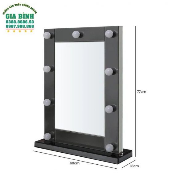 Gương trang điểm hình chữ nhật có đèn mã TĐ07