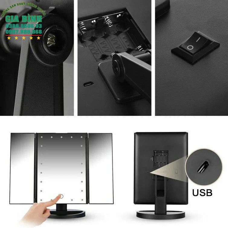Gương bàn trang điểm có đèn Led mã TĐ19
