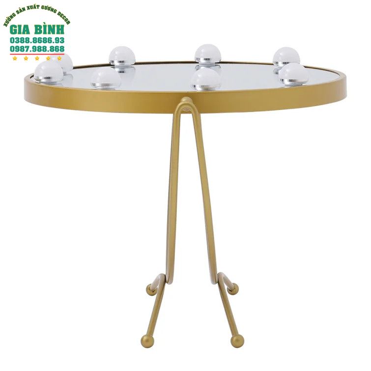 Gương trang điểm kim loại Led có đế đứng mã TĐ08