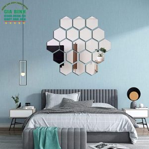 Gương dán tường Acrylic thiết kế hình lục giác độc đáo mã DT15