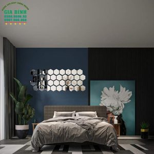 Gương dán tường Acrylic thiết kế hình lục giác độc đáo mã DT15