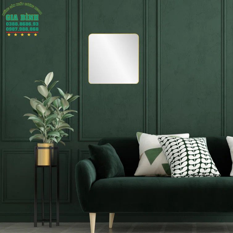 Gương trang điểm kim loại hình vuông mã TĐ13