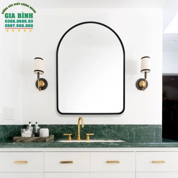 Gương trang điểm hình vòm khung kim loại mã TĐ15