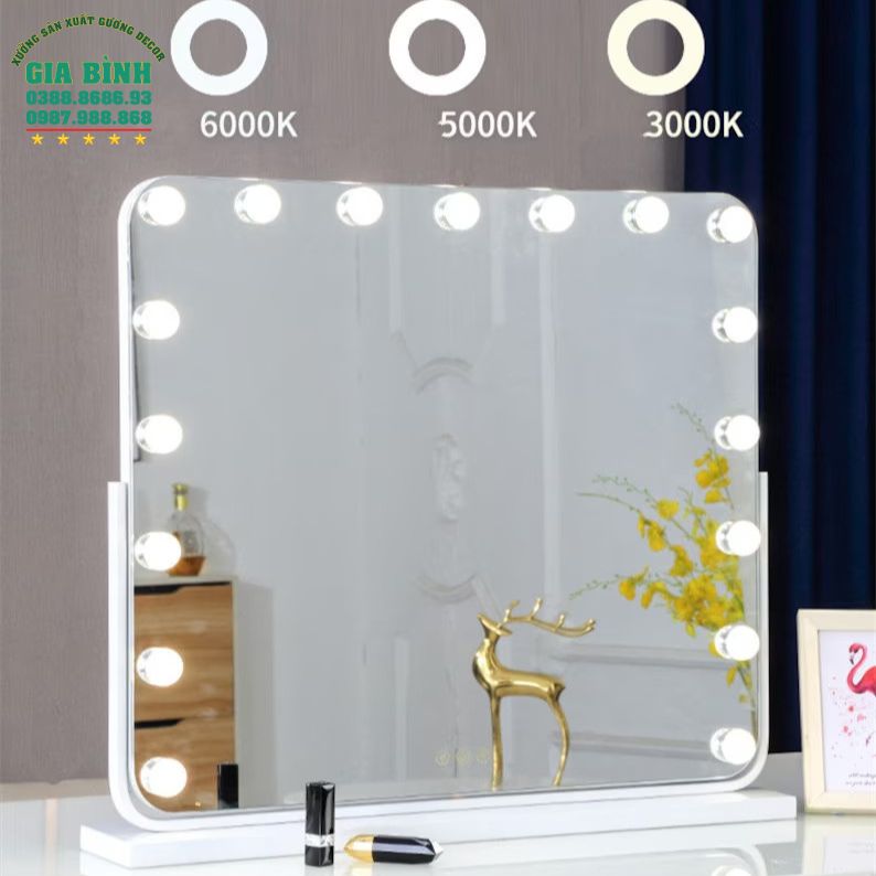 Gương trang điểm có chân đế và đèn Led mã TĐ14