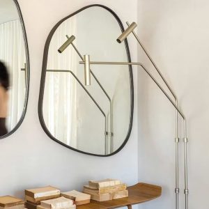 Gương trang trí không đối xứng viền gỗ mã TT05