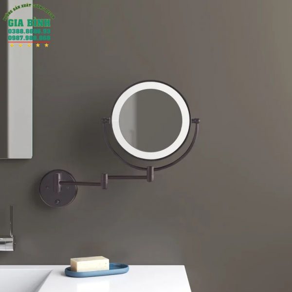 Gương dán tường hình tròn có đèn led mã DT12
