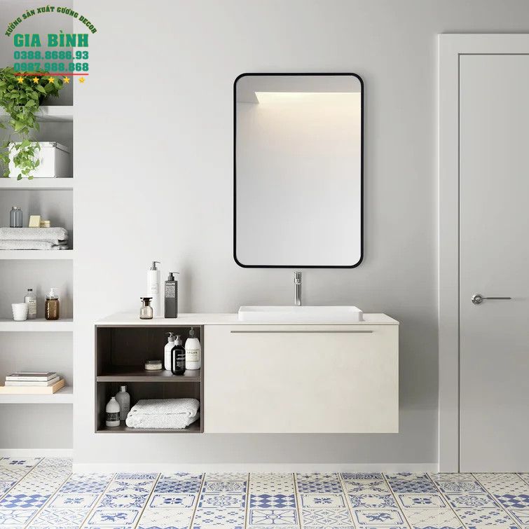 Gương trang điểm gỗ hình chữ nhật Jakayla mã TĐ11