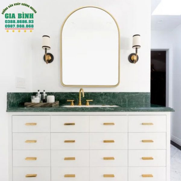Gương trang điểm hình vòm khung kim loại mã TĐ15