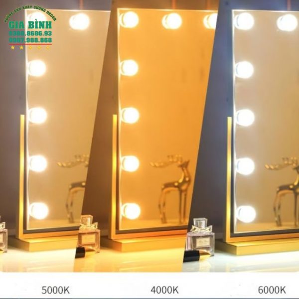 Gương trang điểm có chân đế và đèn Led mã TĐ14