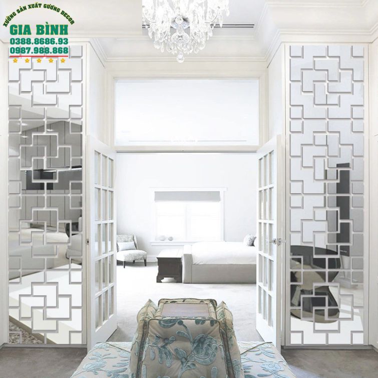 Gương dán tường Acrylic thiết kế hình học sáng tạo mã DT06