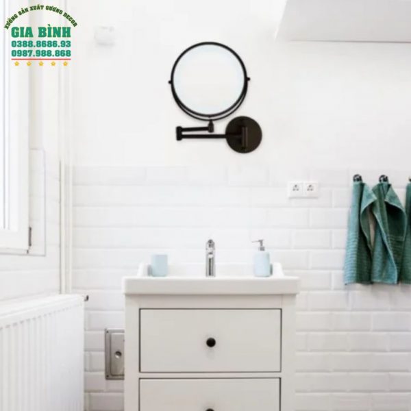 Gương dán tường hình tròn có đèn led mã DT12