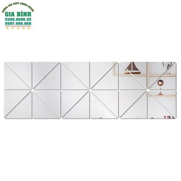 Gương dán tường Acrylic thiết kế hình tam giác đơn giản mã DT14