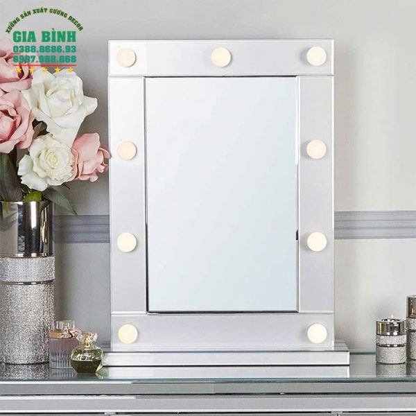 Gương trang điểm hình chữ nhật có đèn mã TĐ07