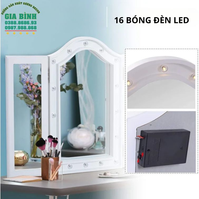 Gương bàn trang điểm Larose có đèn chiếu sáng mã TĐ20