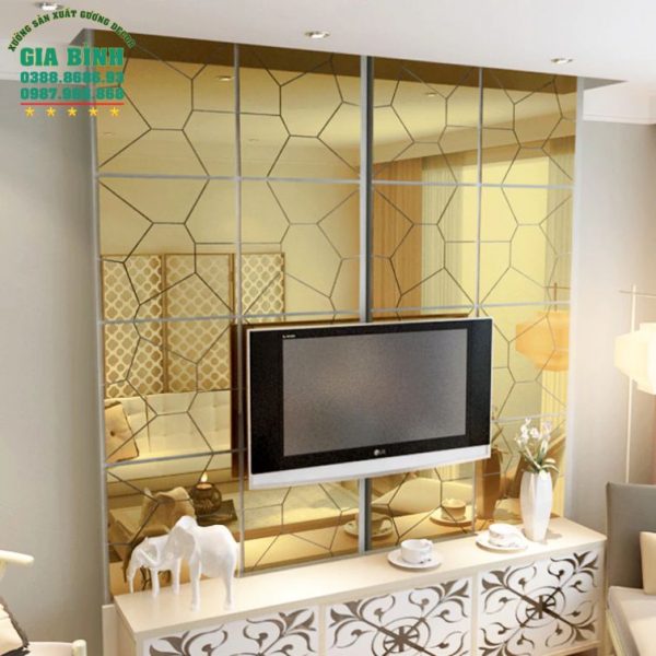 Gương dán tường 3D Acrylic họa tiết hình học đồ họa mã DT03