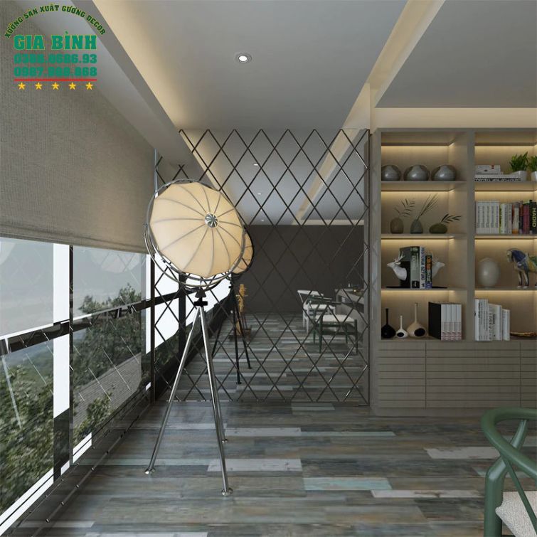 Gương dán tường Acrylic 3D hình thoi đơn giản mã DT05