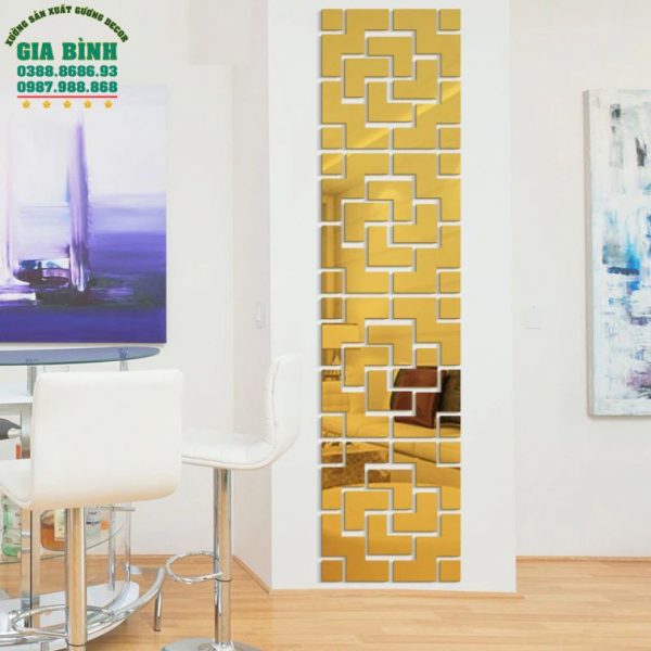Gương dán tường Acrylic thiết kế hình học sáng tạo mã DT06