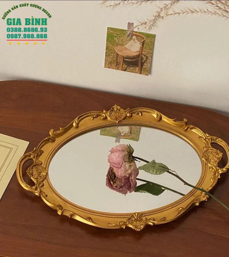 Gương trang trí vintage phong cách Châu Âu mã TT07