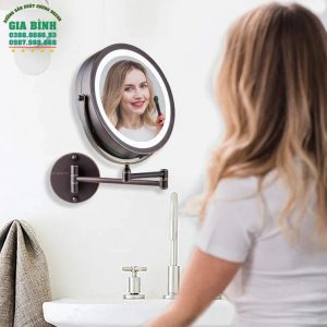 Gương dán tường hình tròn có đèn led mã DT12