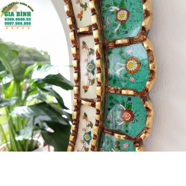 Gương trang trí hình bầu dục viền độc đáo mã TT08