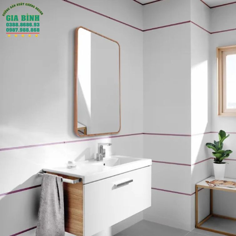 Gương trang điểm gỗ hình chữ nhật Jakayla mã TĐ11