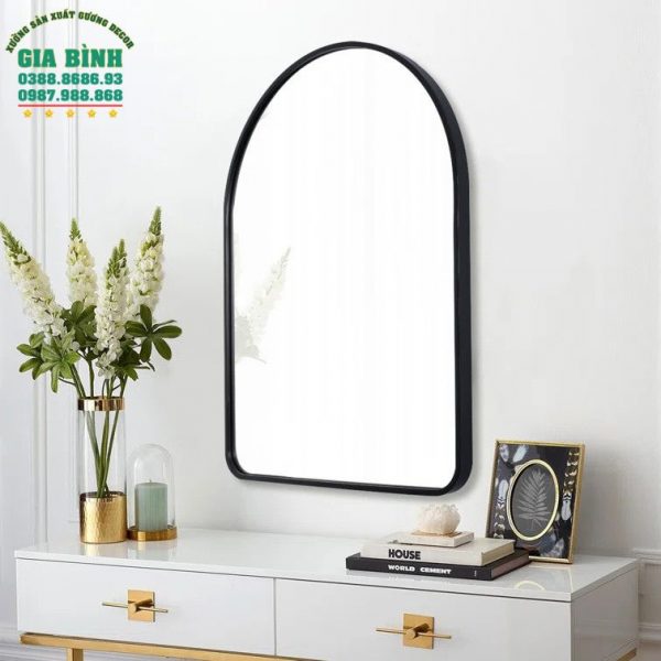 Gương trang điểm hình vòm khung kim loại mã TĐ15