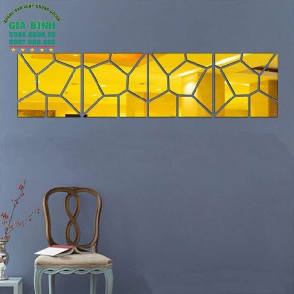 Gương dán tường 3D Acrylic họa tiết hình học đồ họa mã DT03