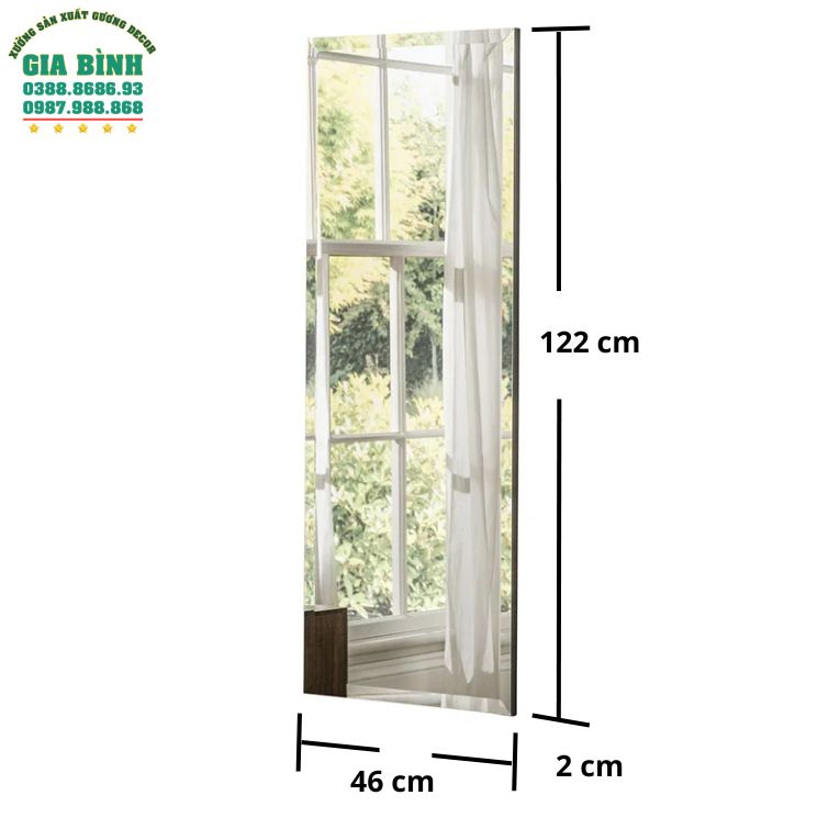 Gương dán tường soi toàn thân hình chữ nhật mã DT13