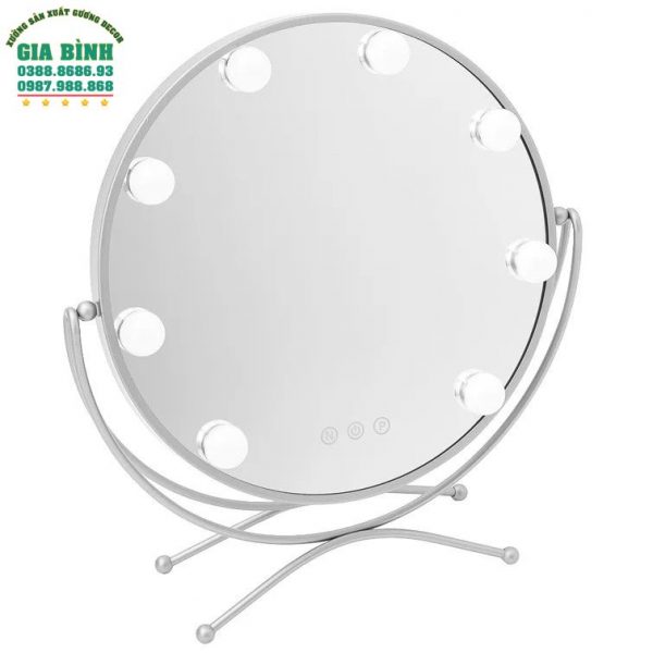 Gương trang điểm kim loại Led có đế đứng mã TĐ08