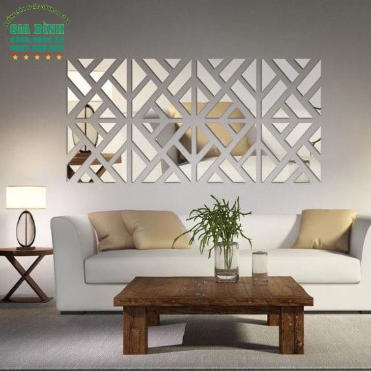Gương dán tường Acrylic thiết kế hình học mới lạ mã DT18
