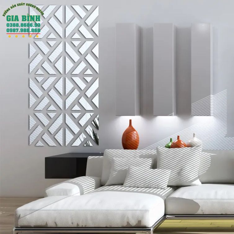 Gương dán tường Acrylic thiết kế hình học mới lạ mã DT18