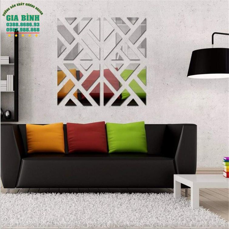 Gương dán tường Acrylic thiết kế hình học mới lạ mã DT18