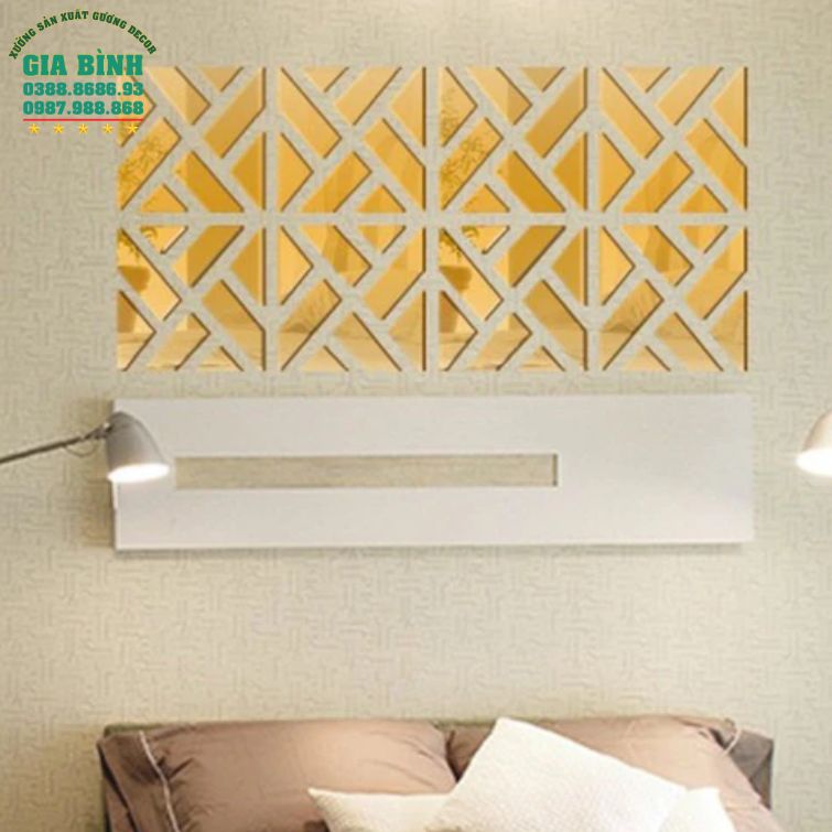 Gương dán tường Acrylic thiết kế hình học mới lạ mã DT18